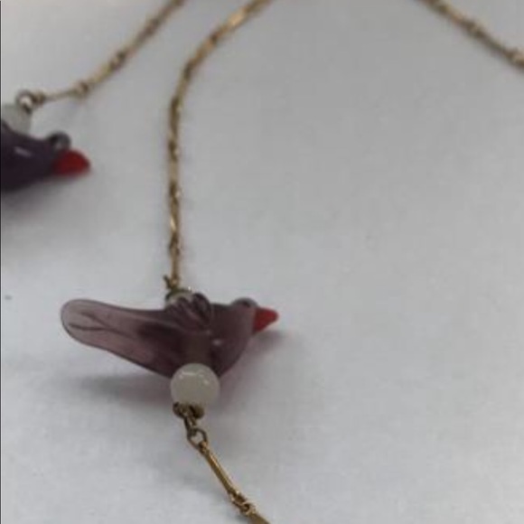 Lenora dame Anthropologie purple bird necklace NWT